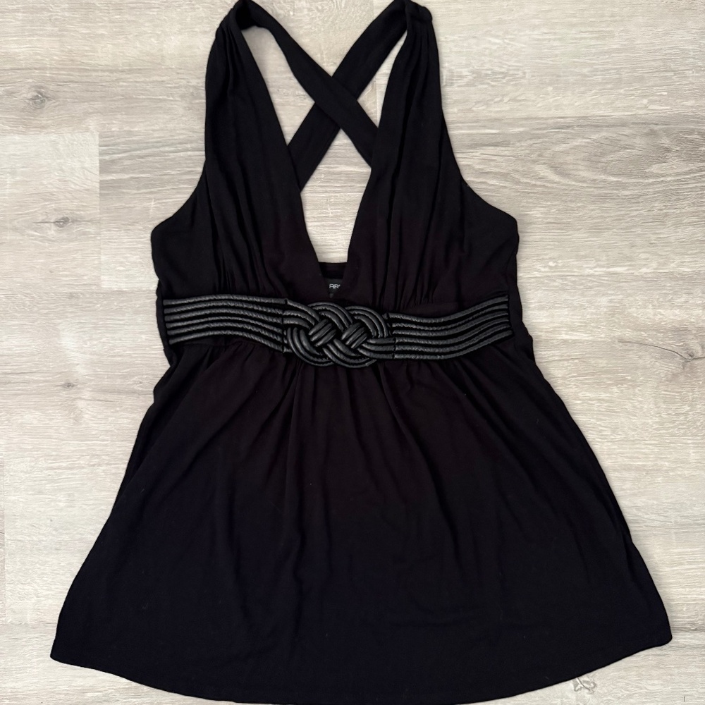 Arden B Women’s Black Vintage Rayon Babydoll Strappy Top Size XS Party